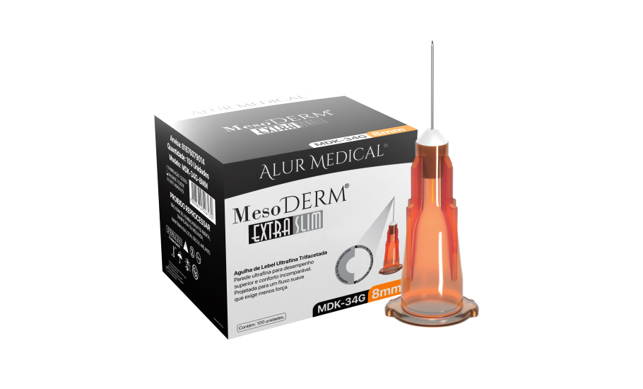 Melhor agulha para aplicar toxina botulínica MesoDerm Slim 34G-8mm