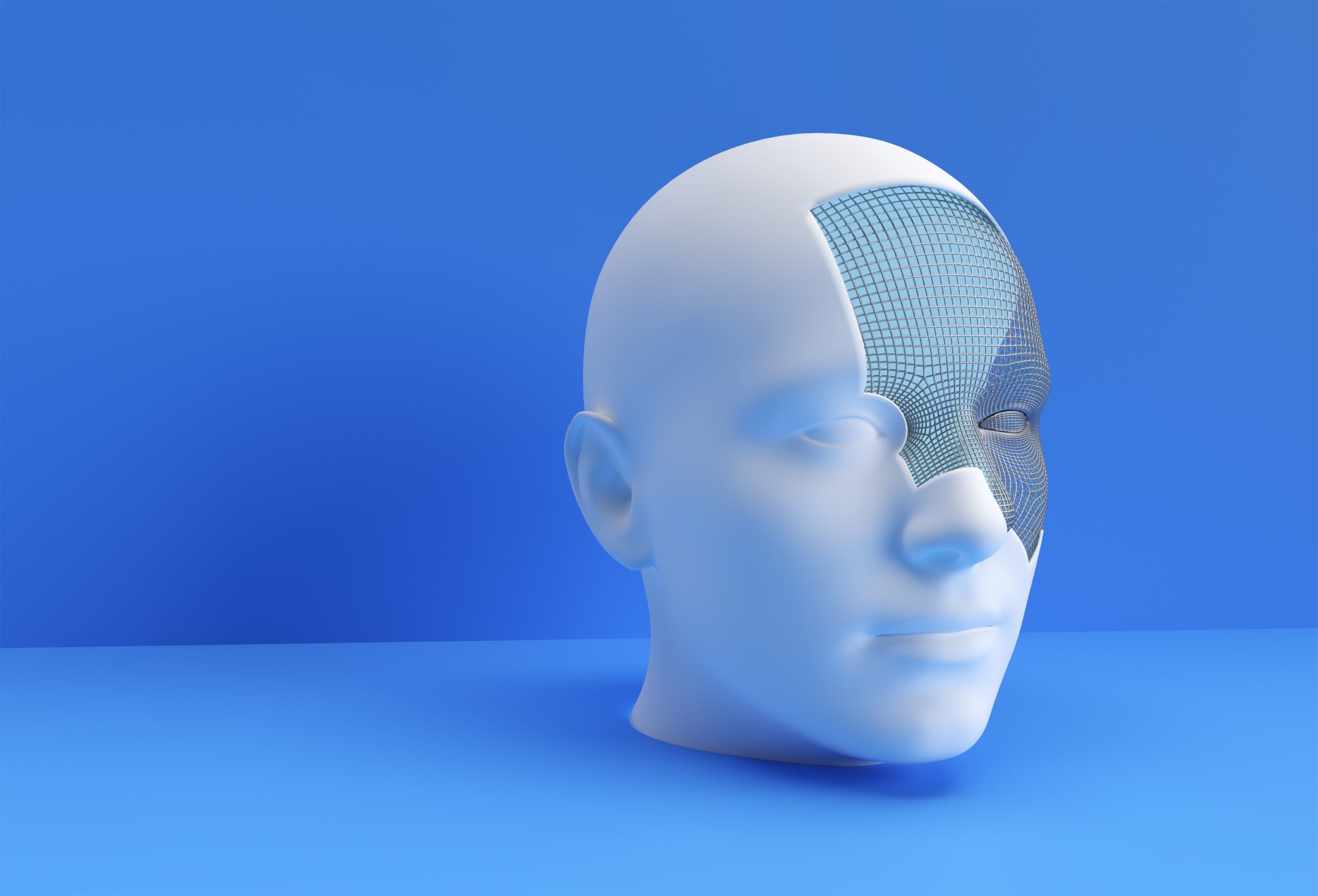 3D Rendered Illustration of a Human Face proporcion
