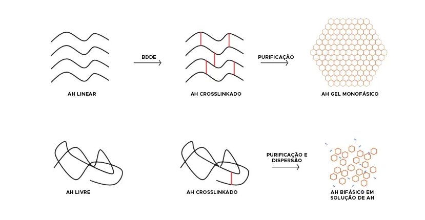 Processo de reticulação crosslinking acido hialuronico monofasico e bifasico_Alur Medical